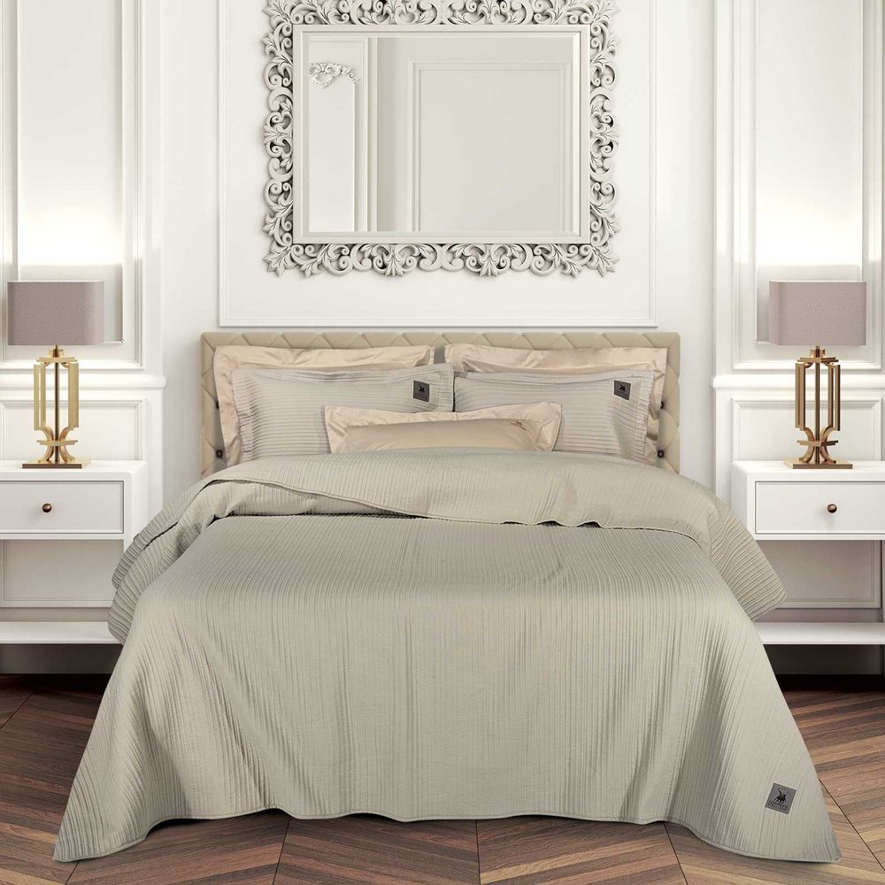 ΚΟΥΒΕΡΛΙ KING SIZE GREENWICH POLO CLUB ESSENTIAL 4455 ΚΑΦΕ TAUPE (240X250CM) GREENWICH POLO CLUB