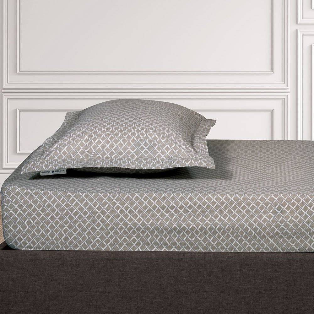 ΣΕΝΤΟΝΙ KING SIZE GREENWICH POLO CLUB LOFT ΜΕ ΛΑΣΤΙΧΟ 2512 ΚΑΦΕ TAUPE (180X200+35CM)