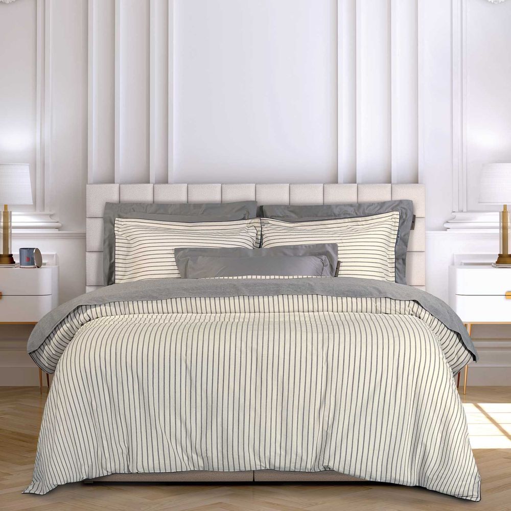 ΣΕΤ ΣΕΝΤΟΝΙΑ KING SIZE GREENWICH POLO CLUB ESSENTIAL 2296 ΓΚΡΙ/ΛΕΥΚΟ 4ΤΜΧ (250X270CM)