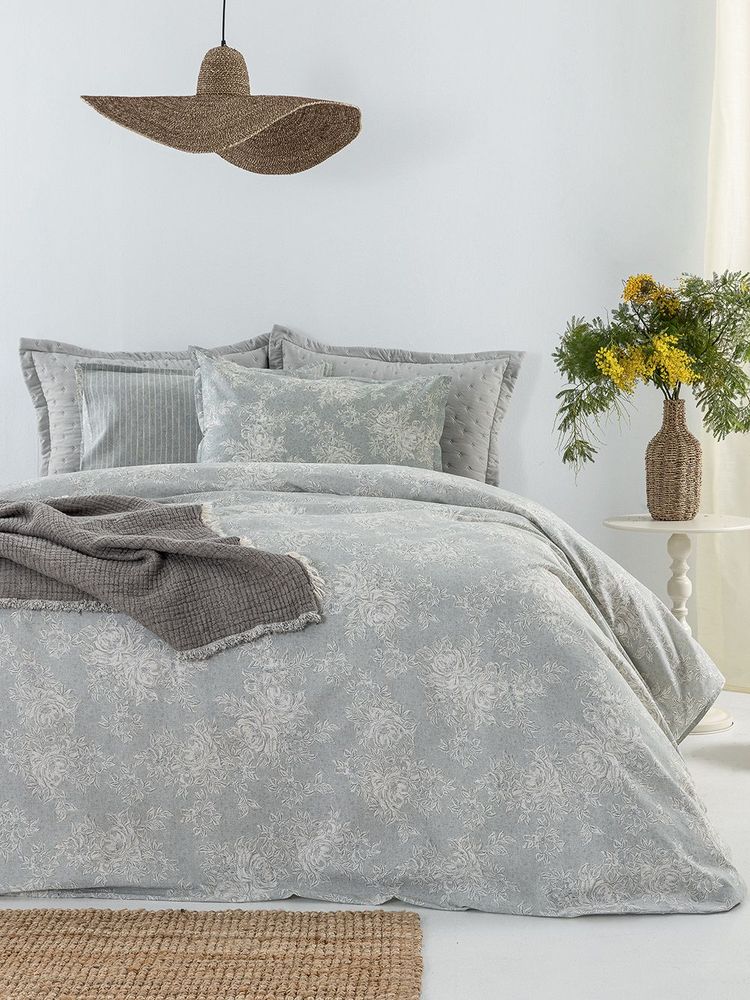 ΣΕΤ ΣΕΝΤΟΝΙΑ ΥΠΕΡΔΙΠΛΑ PALAMAIKH HOME ESTELLA STE102 ΓΚΡΙ (240X260CM)