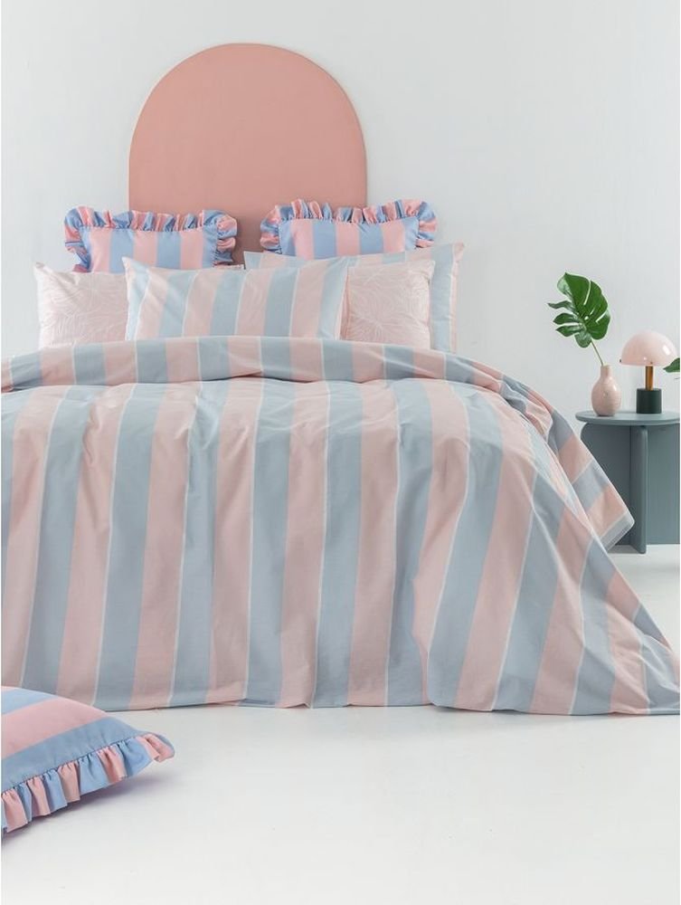 ΣΕΤ ΣΕΝΤΟΝΙΑ KING SIZE PALAMAIKH HOME CITY LIFE CL200 ΡΟΖ/ΓΑΛΑΖΙΟ (270X260CM)