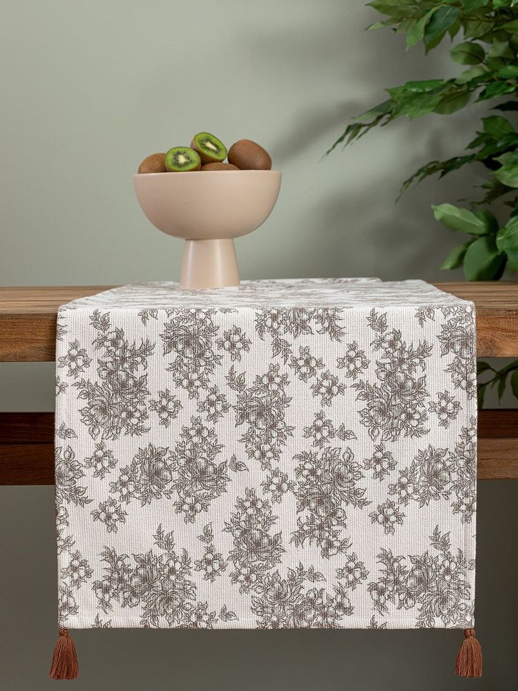 RUNNER PALAMAIKH HOME MH100 ΛΕΥΚΟ/ΚΑΦΕ (45X140CM)
