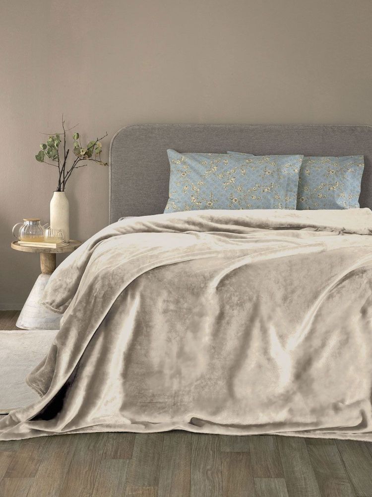 ΚΟΥΒΕΡΤΑ ΜΟΝΗ FLEECE PALAMAIKH HOME LUCI FOG ΓΚΡΙ (160X220CM)