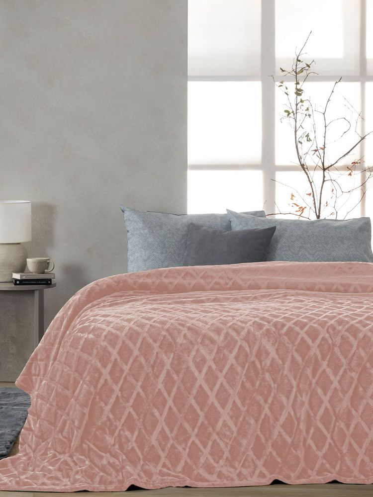 ΚΟΥΒΕΡΤΑ ΜΟΝΗ FLEECE PALAMAIKH HOME NADINE ΡΟΖ (160X220CM)