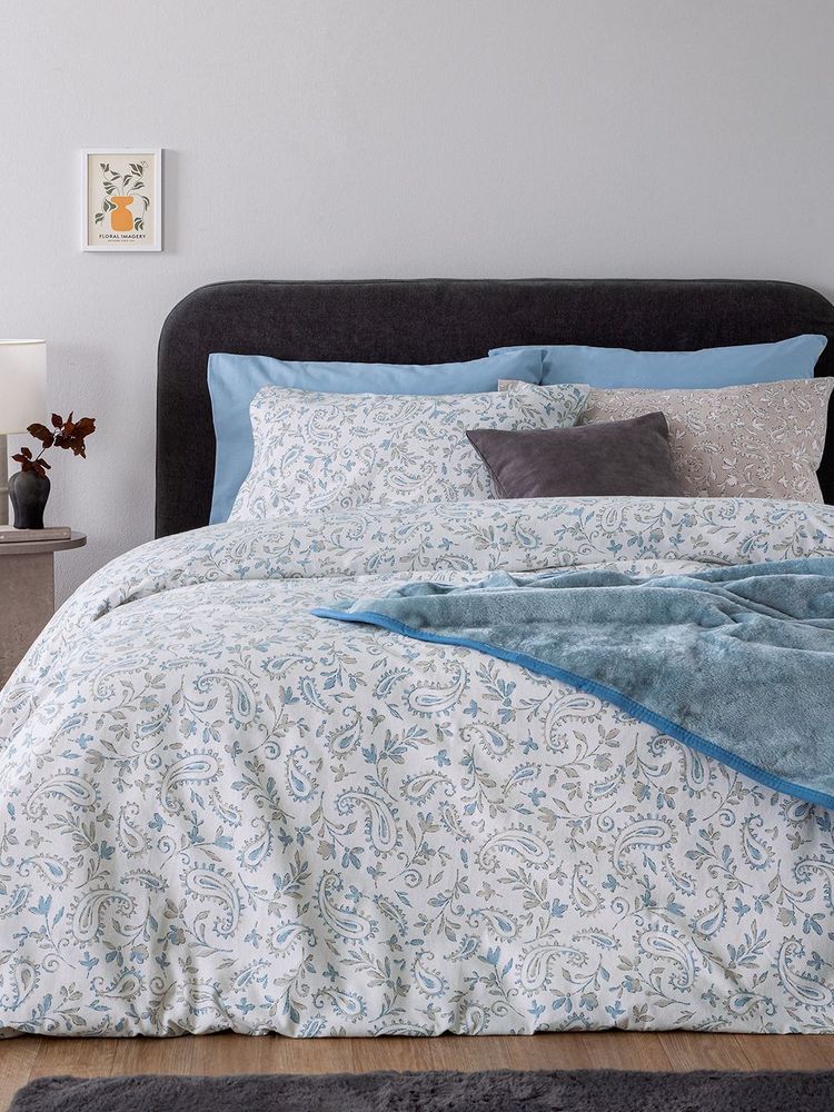 ΣΕΤ ΣΕΝΤΟΝΙΑ KING SIZE PALAMAIKH HOME FLANNEL BEAUTY FB0246 ΜΠΛΕ/ΜΠΕΖ (280X265CM)