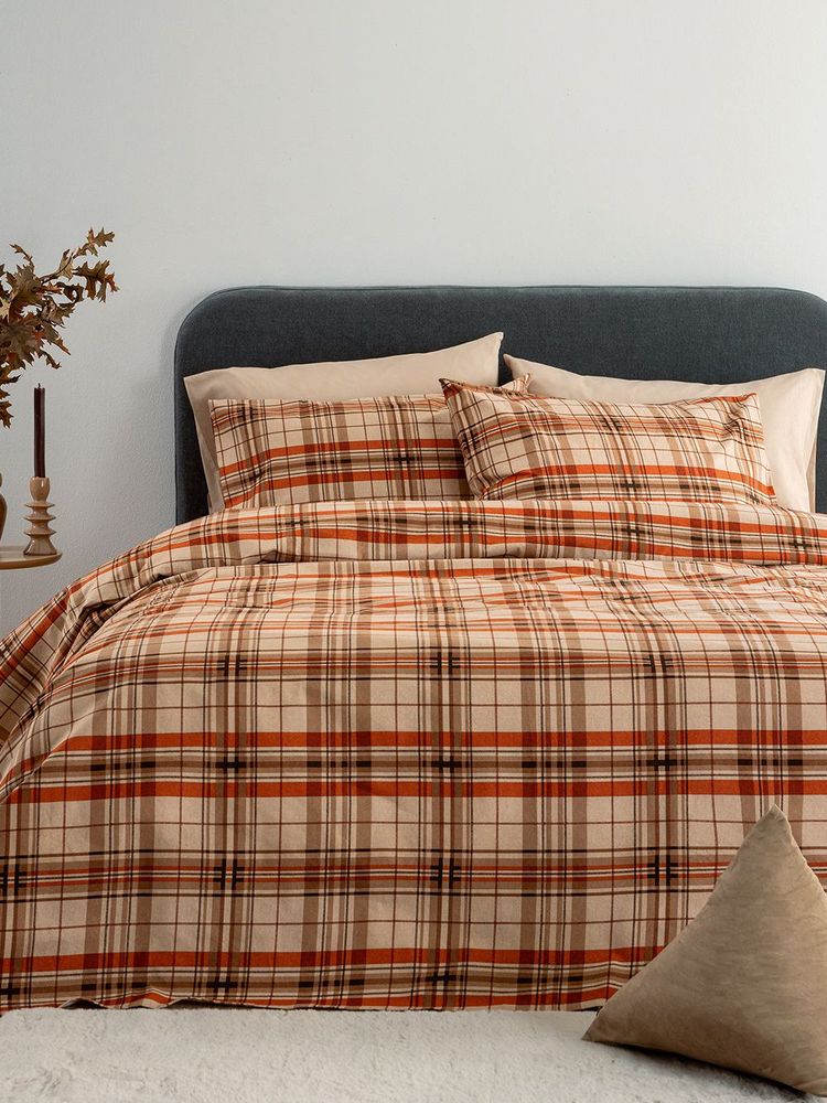 ΣΕΤ ΣΕΝΤΟΝΙΑ KING SIZE PALAMAIKH HOME FLANNEL BEAUTY FB0248 ΚΑΦΕ (280X265CM)