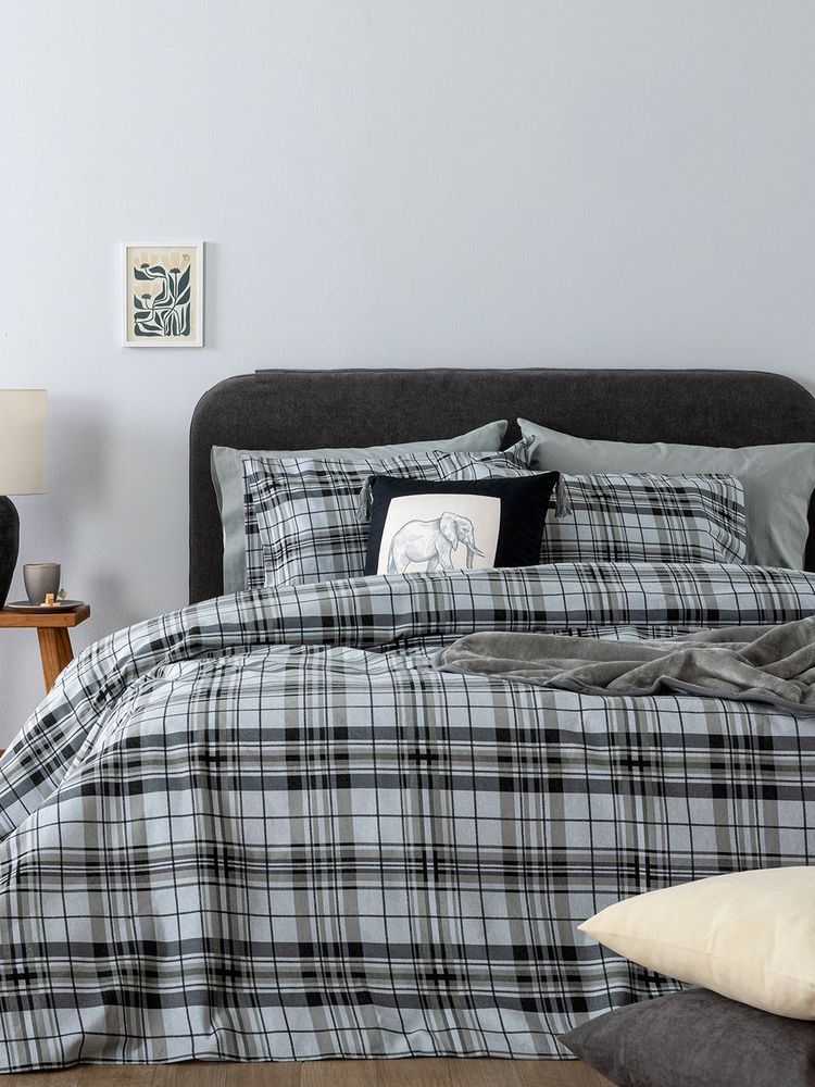 ΣΕΤ ΣΕΝΤΟΝΙΑ KING SIZE PALAMAIKH HOME FLANNEL BEAUTY FB0249 ΓΚΡΙ (280X265CM)