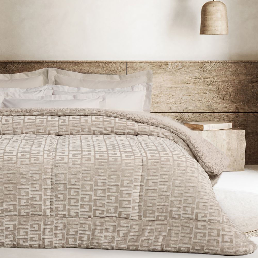 ΚΟΥΒΕΡΤΟΠΑΠΛΩΜΑ ΜΟΝΟ DAS HOME SHERPA 1393 TAUPE (160X220CM)