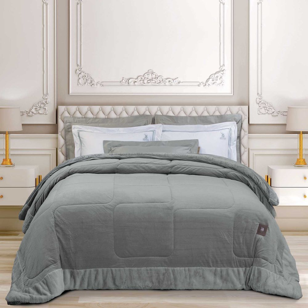 ΚΟΥΒΕΡΤΟΠΑΠΛΩΜΑ KING SIZE GREENWICH POLO CLUB VELVET 3967 GREY (240X250CM)