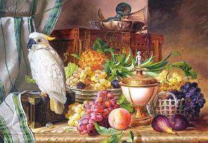 STILL LIFE WITH FRUIT AND A COCKATOO- 3000 