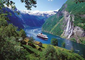 THE SEVEN SISTERS WATERFALL, GEIRANGERFJORD, NORWAY TREFL 1000 