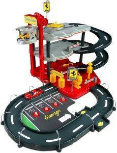  BBURAGO FERRARI 1/43 RACE & PLAY PARKING GARAGE WITH 2 CARS [18/31204]