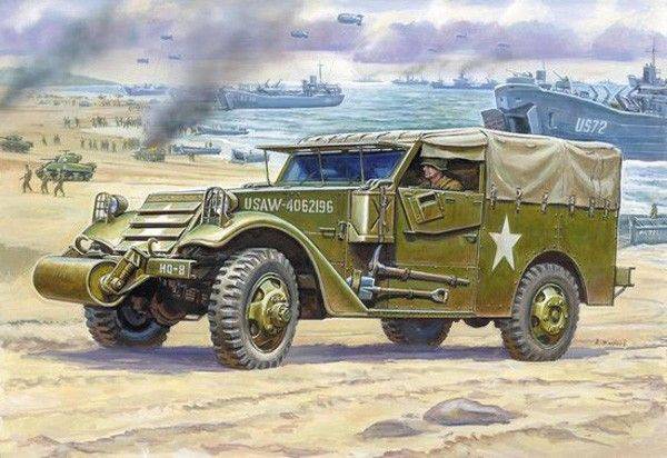 M-3 ARMORED SCOUT CAR WITH CANVAS ZVEZDA