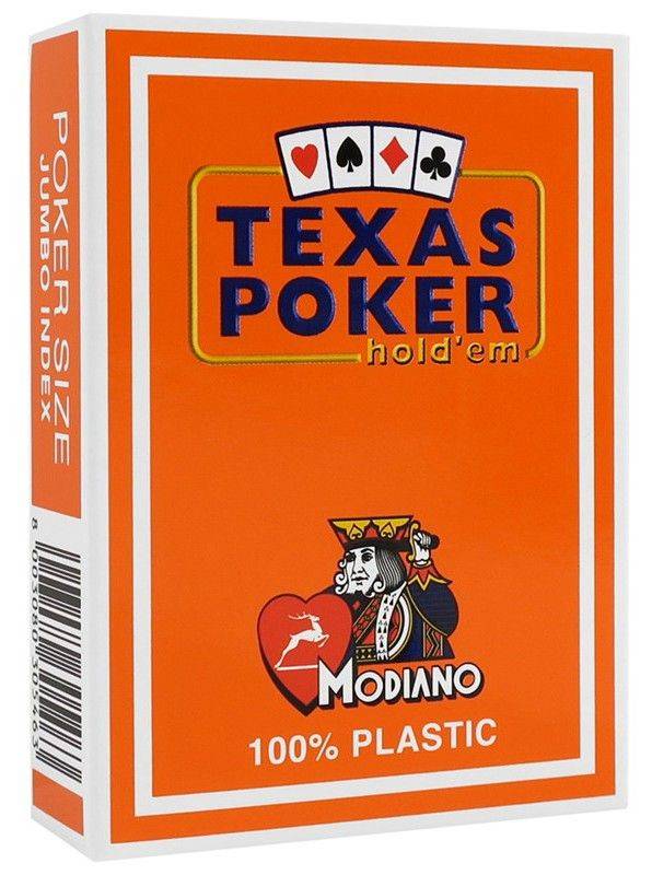 ΤΡΑΠΟΥΛΑ ΠΛΑΣΤΙΚΗ MODIANO TEXAS POKER 2 JUMBO ΠΟΡΤΟΚΑΛΙ MODIANO