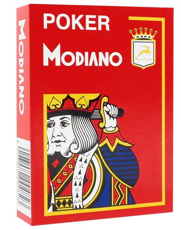 ΤΡΑΠΟΥΛΑ ΠΛΑΣΤΙΚΗ MODIANO TEXAS POKER 4 JUMBO ΚΟΚΚΙΝΟ MODIANO