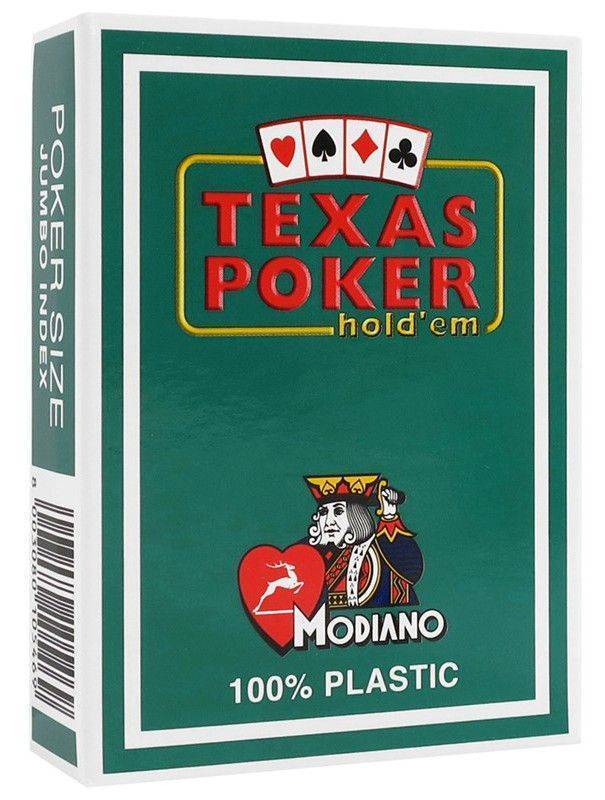 ΤΡΑΠΟΥΛΑ ΠΛΑΣΤΙΚΗ MODIANO TEXAS POKER 2 JUMBO ΠΡΑΣΙΝΟ ΣΚΟΥΡΟ