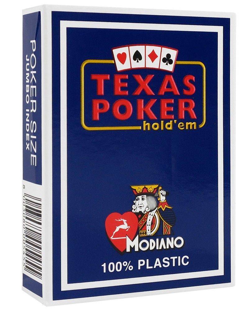 ΤΡΑΠΟΥΛΑ ΠΛΑΣΤΙΚΗ MODIANO TEXAS POKER 2 JUMBO ΜΠΛΕ MODIANO