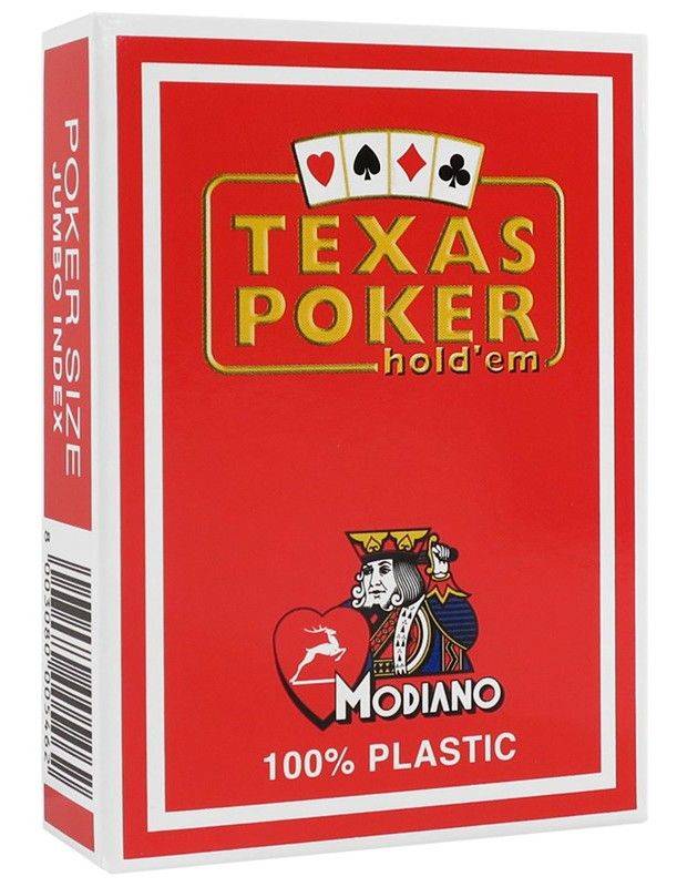 ΤΡΑΠΟΥΛΑ ΠΛΑΣΤΙΚΗ MODIANO TEXAS POKER 2 JUMBO KOKKINO MODIANO