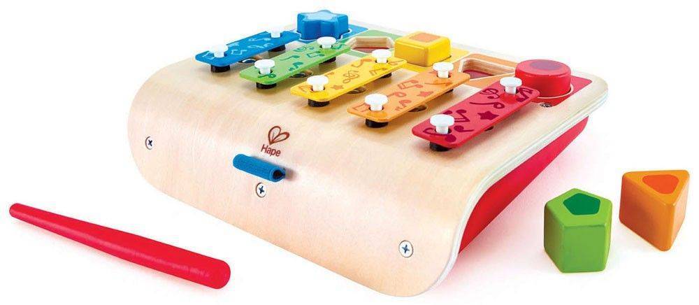 HAPE ΞΥΛΟΦΩΝΟ - ΠΙΑΝΑΚΙ - ΠΑΖΛ HAPE SHAPE SORTER XYLOPHONE (3 ΣΕ 1) 7ΤΜΧ