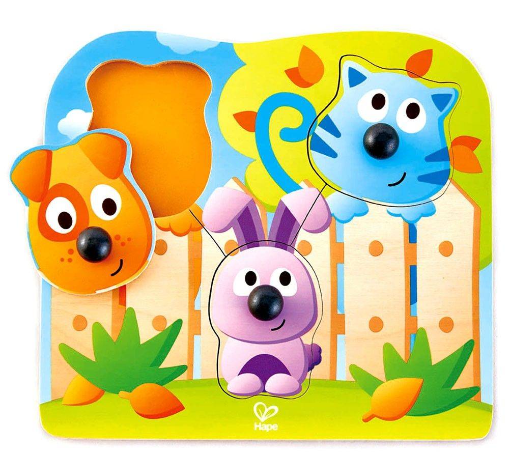 ΞΥΛΙΝΟ ΠΑΖΛ ΖΩΑΚΙΑ HAPE BIG NOSE PET PUZZLE 3 ΤΜΧ HAPE