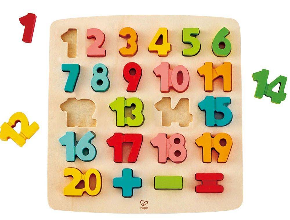 ΞΥΛΙΝΟ ΠΑΖΛ ΜΕΓΑΛΩΝ ΑΡΙΘΜΩΝ HAPE CHUNKY NUMBER PUZZLE 24ΤΜΧ
