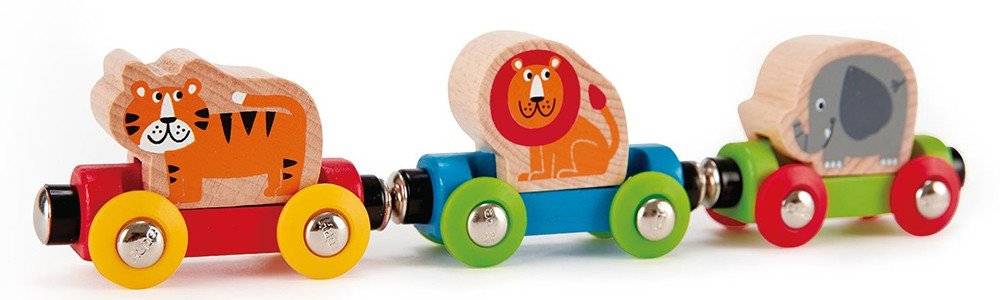 ΒΑΓΟΝΑΚΙΑ ΤΡΕΝΟΥ HAPE ΜΕ ΦΙΓΟΥΡΕΣ ΖΩΩΝ ΤΗΣ ΖΟΥΓΚΛΑΣ JUNGLE JOURNEY TRAIN HAPE