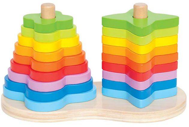 HAPE ΣΤΟΙΒΑΞΕ ΤΑ ΠΟΛΥΧΡΩΜΑ ΣΧΗΜΑΤΑ HAPE DOUBLE RAINBOW STACKER 19 ΤΕΜ