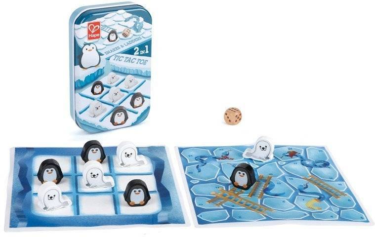 HAPE BAMBOO ΕΠΙΤΡΑΠΕΖΙΟ TIC TAC TOE/SNAKE - LADDERS 2 IN 1 HAPE