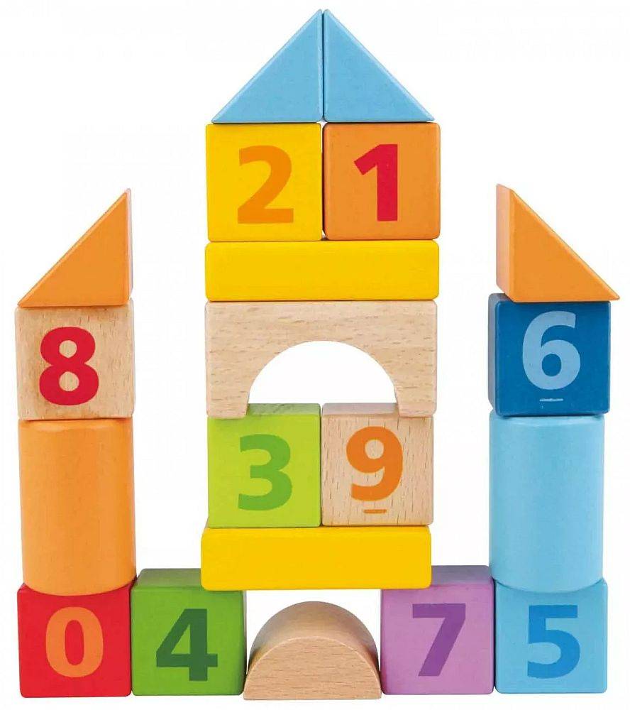 ΞΥΛΙΝΑ ΤΟΥΒΛΑΚΙΑ ΜΕ ΑΡΙΘΜΟΥΣ HAPE COUNT AND BUILD SET 20 ΤΕΜ
