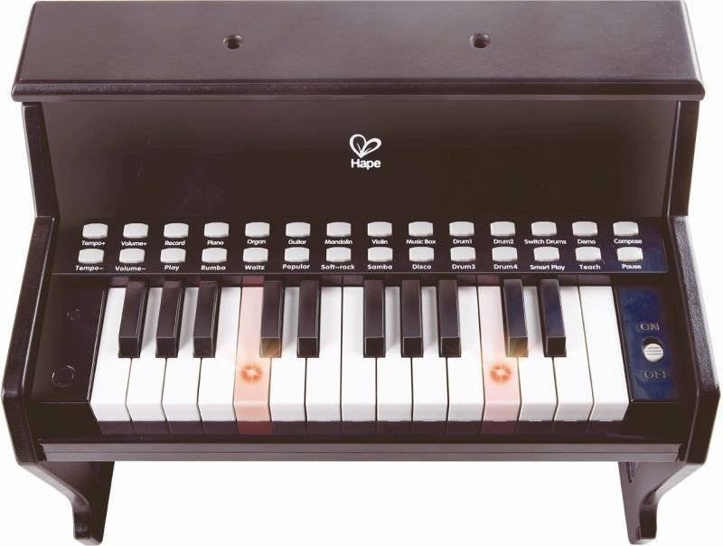 HAPE ΗΛΕΚΤΡΙΚΟ ΠΙΑΝΟ ΓΙΑ ΕΚΜΑΘΗΣΗ ΜΕ ΦΩΤΙΖΟΜΕΝΑ ΠΛΗΚΤΡΑ HAPE LEARN WITH LIGHTS PIANO ΜΑΥΡΟ