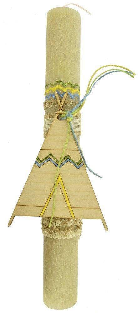 ΠΑΣΧΑΛΙΝΗ ΛΑΜΠΑΔΑ UNIKER ΣΤΡΟΓΓΥΛΗ ΜΠΕΖ ΣΚΗΝΗ 30CM