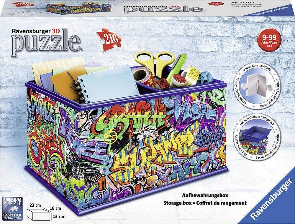 3D PUZZLE ΚΟΥΤΙ ΑΠΟΘΗΚΕΥΣΗΣ RAVENSBURGER GRAFFITI 216 ΚΟΜΜΑΤΙΑ (23X16X13CM) RAVENSBURGER