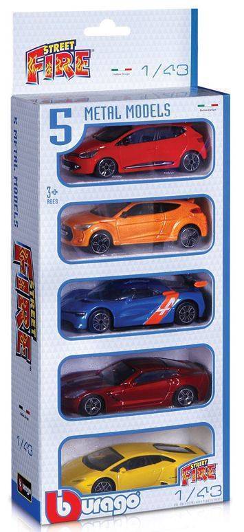 STREET FIRE 1:43 ΣΕΤ 5 ΤΕΜ-ΚΟΥΤΙ ΠΡΑΣΙΝΟ (18/30005 G) BBURAGO