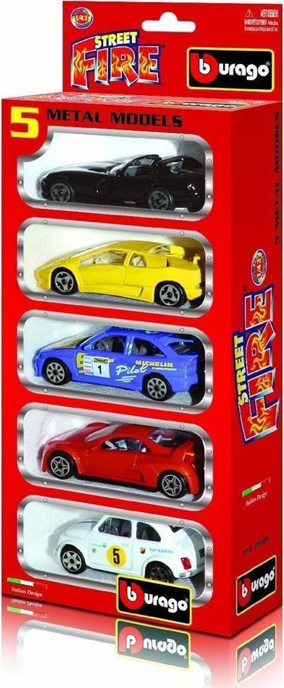 BBURAGO STREET FIRE 1/43 ΣΕΤ 5 ΤΕΜ-ΚΟΥΤΙ ΚΟΚΚΙΝΟ (18/30005 R)