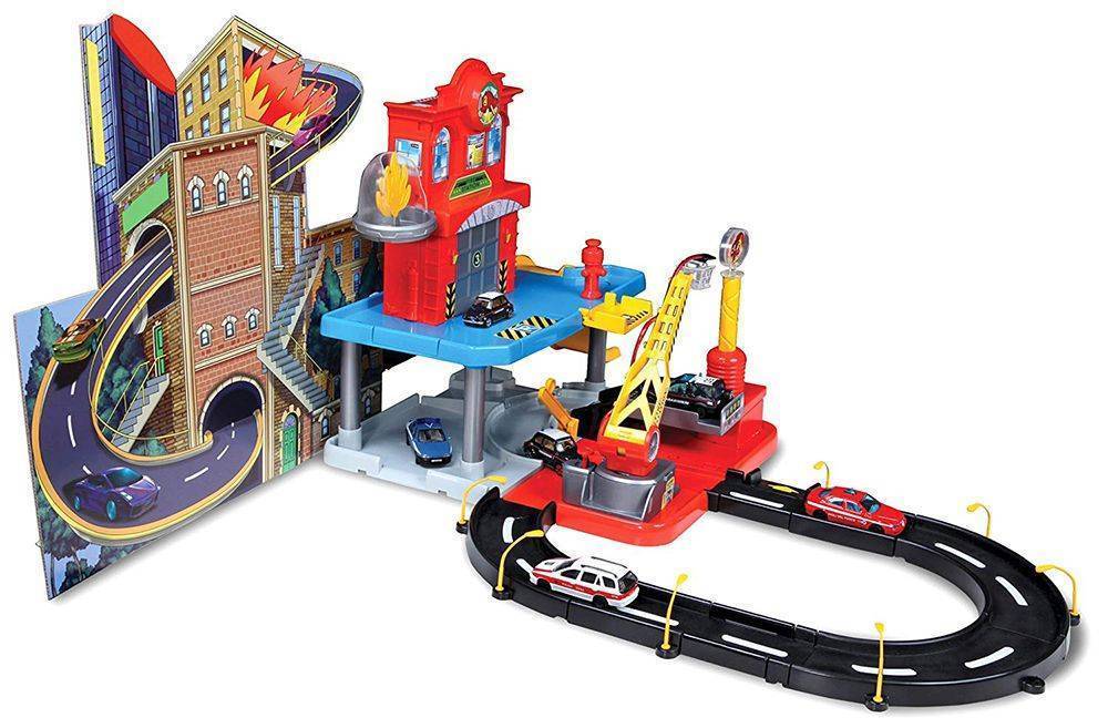 STREET FIRE 1/43 FIRE STATION PLAYSET INCL 2 CARS (18/30043) BBURAGO