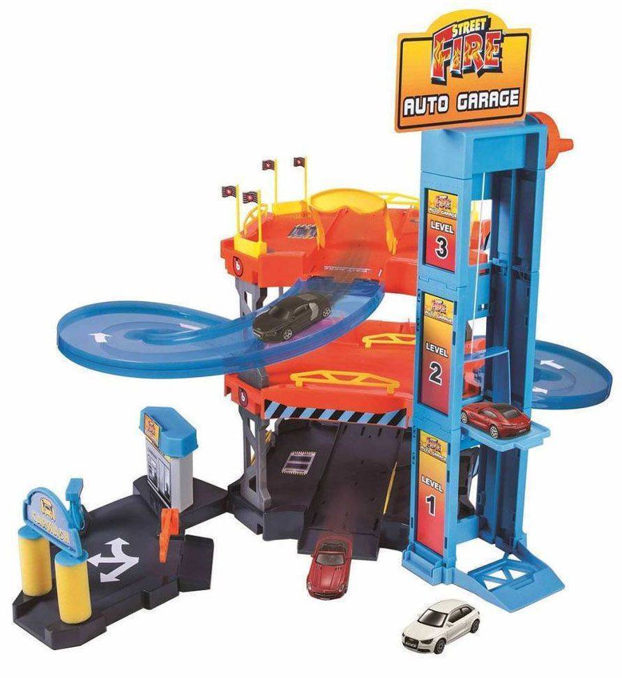 BBURAGO 1:43 STREET FIRE AUTO GARAGE ME ΜΕΤΑΛΛΙΚΕΣ ΜΙΝΙΑΤΟΥΡΕΣ