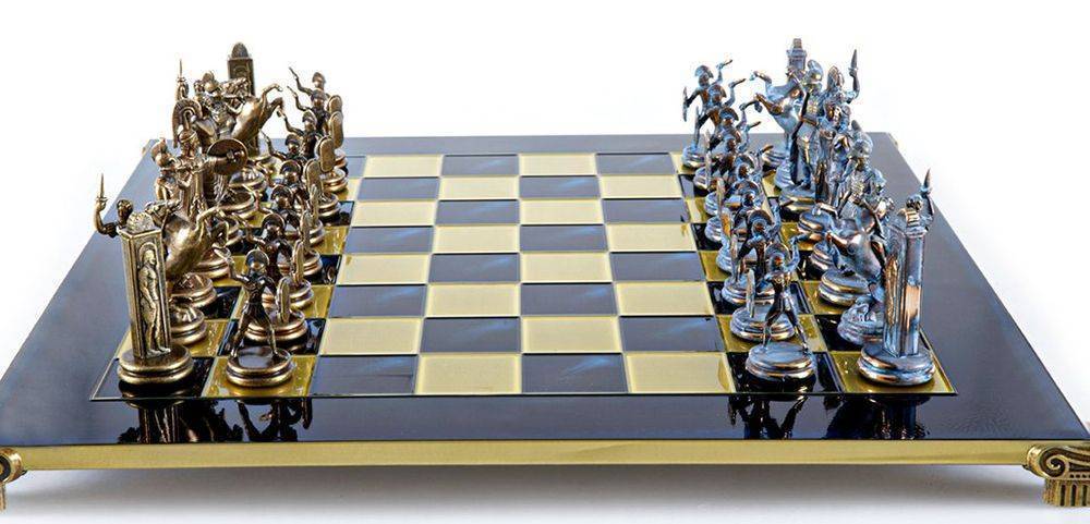 ΣΚΑΚΙ ΜΕΤΑΛΛΙΚΟ MANOPOULOS "ΕΛΛΗΝΙΚΗ ΜΥΘΟΛΟΓΙΑ" EXTRA LARGE ΜΠΛΕ ΜΠΛΕ/ΚΑΦΕ 54X54CM