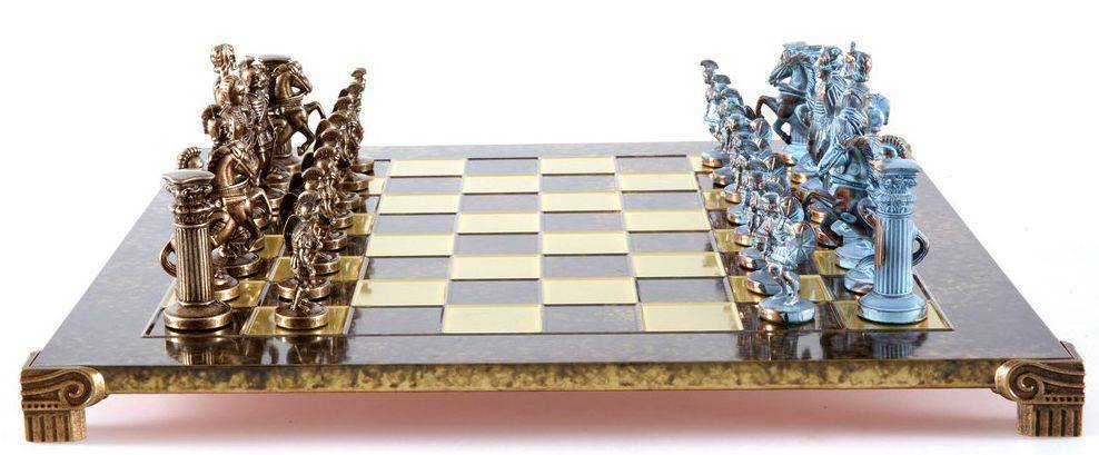 ΣΚΑΚΙ ΜΕΤΑΛΛΙΚΟ MANOPOULOS "ΕΛΛΗΝΟΡΩΜΑΪΚΗ ΕΠΟΧΗ" ΜΕΓΑΛΟ ΜΠΡΟΖΝΕ ΜΠΛΕ/ΚΑΦΕ 44X44CM