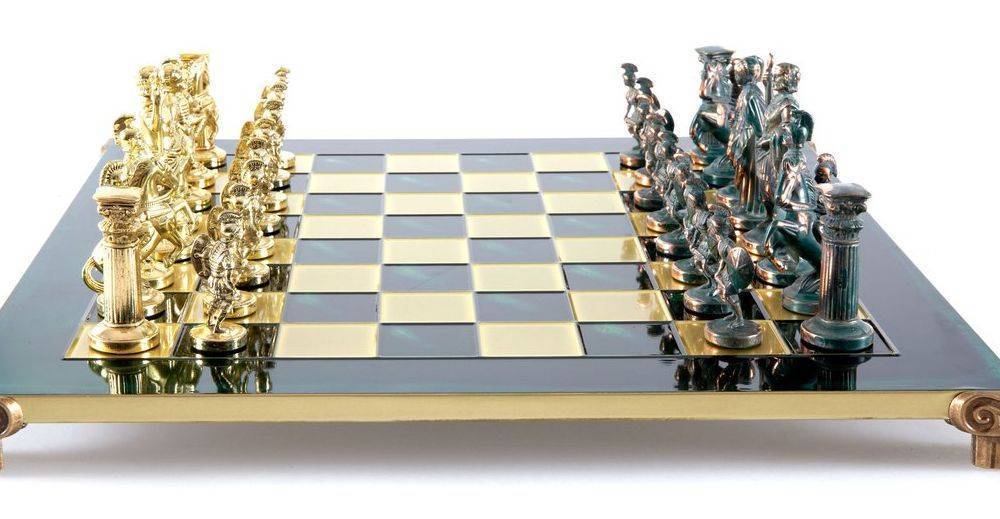 ΣΚΑΚΙ ΜΕΤΑΛΛΙΚΟ MANOPOULOS "ΕΛΛΗΝΟΡΩΜΑΪΚΗ ΕΠΟΧΗ" ΜΕΓΑΛΟ ΠΡΑΣΙΝΟ ΠΡΑΣΙΝΟ/ΧΡΥΣΟ 44X44CM