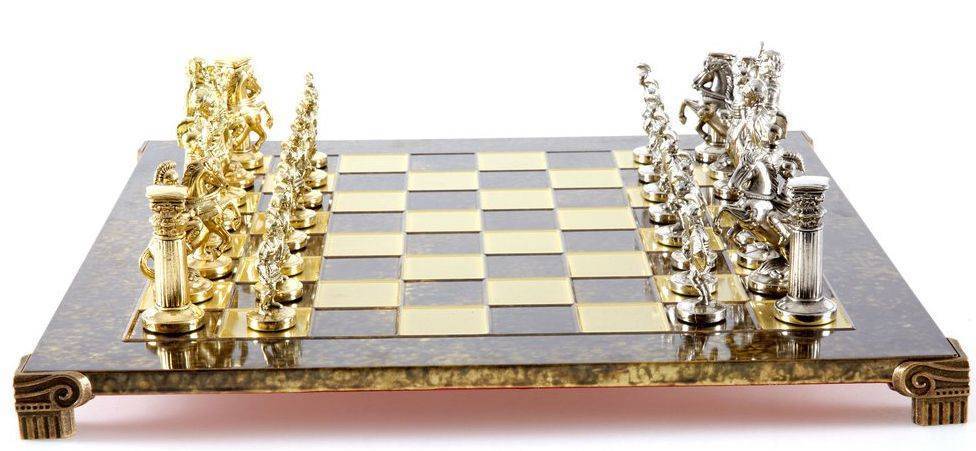 ΣΚΑΚΙ ΜΕΤΑΛΛΙΚΟ MANOPOULOS "ΕΛΛΗΝΟΡΩΜΑΪΚΗ ΕΠΟΧΗ" ΜΕΓΑΛΟ ΜΠΡΟΝΖΕ ΧΡΥΣΟ/ΑΣΗΜΙ 44X44CM MANOPOULOS