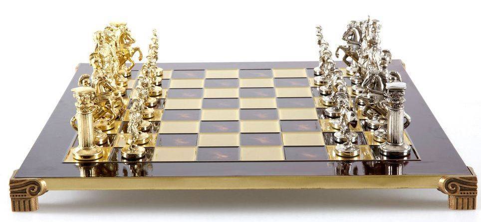 ΣΚΑΚΙ ΜΕΤΑΛΛΙΚΟ MANOPOULOS "ΕΛΛΗΝΟΡΩΜΑΪΚΗ ΕΠΟΧΗ" ΜΕΓΑΛΟ ΚΟΚΚΙΝΟ ΧΡΥΣΟ/ΑΣΗΜΙ 44X44CM MANOPOULOS