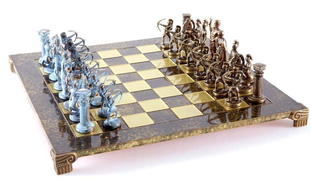 ΣΚΑΚΙ ΜΕΤΑΛΛΙΚΟ MANOPOULOS "ΤΟΞΟΤΗΣ" ΜΕΓΑΛΟ ΜΠΡΟΝΖΕ ΜΠΛΕ/ΚΑΦΕ 44X44CM