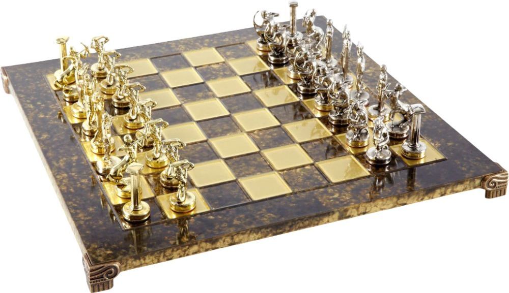 ΣΚΑΚΙ ΜΕΤΑΛΛΙΚΟ MANOPOULOS "ΤΙΤΑΝΟΜΑΧΙΑ" ΜΕΣΑΙΟ ΚΑΦΕ ΧΡΥΣΟ/ΑΣΗΜΙ 36X36CM