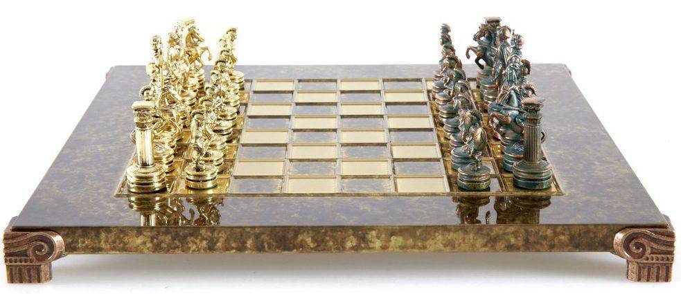 ΣΚΑΚΙ ΜΕΤΑΛΛΙΚΟ MANOPOULOS "ΕΛΛΗΝΟΡΩΜΑΪΚΗ ΕΠΟΧΗ" ΜΙΚΡΟ ΠΡΑΣΙΝΟ ΧΡΥΣΟ/ΠΡΑΣΙΝΟ 28X28CM MANOPOULOS