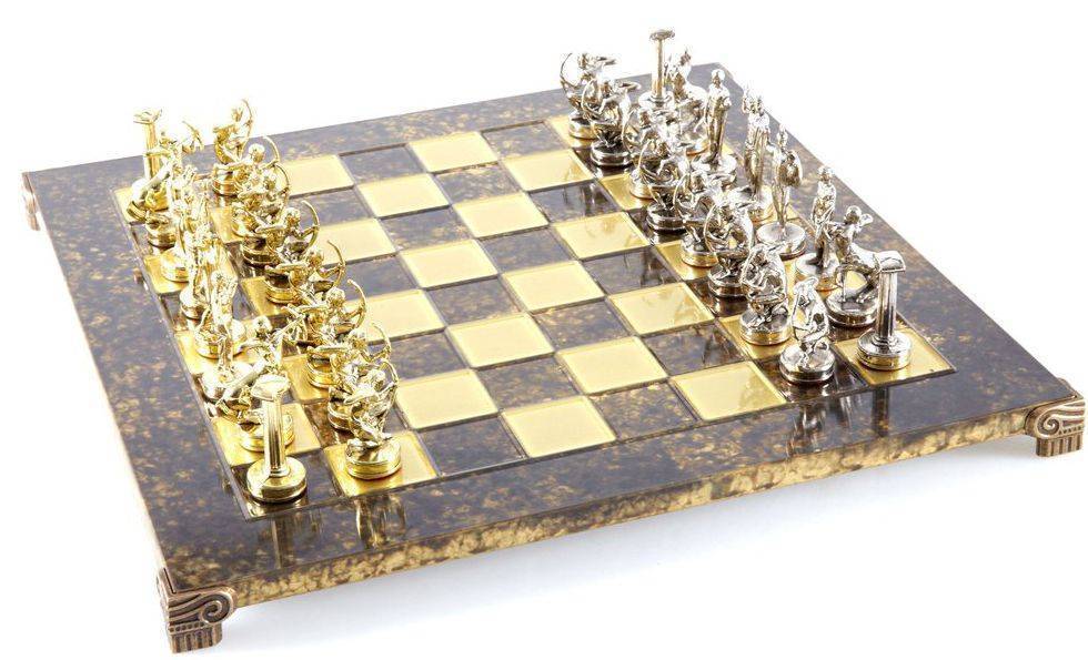 ΣΚΑΚΙ ΜΕΤΑΛΛΙΚΟ MANOPOULOS "ΗΡΑΚΛΗΣ" ΜΕΣΑΙΟ ΚΑΦΕ ΧΡΥΣΟ/ΑΣΗΜΙ 36X36CM