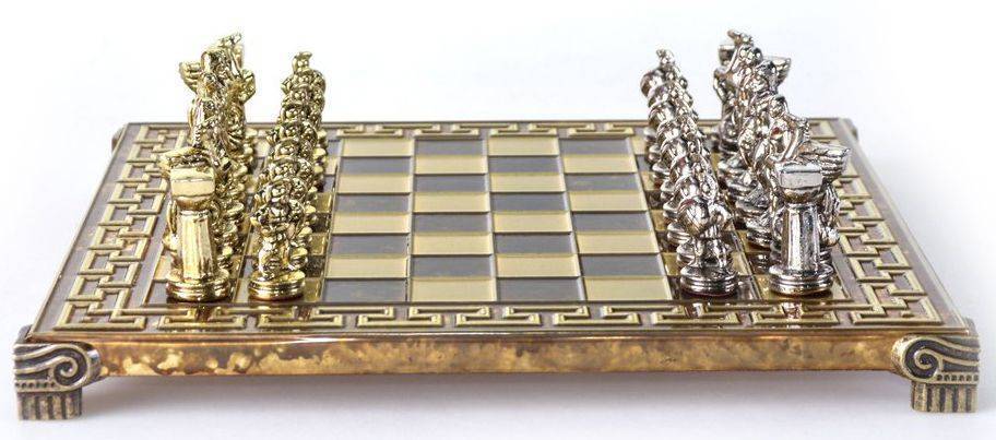 ΣΚΑΚΙ ΜΕΤΑΛΛΙΚΟ MANOPOULOS "ΣΠΑΡΤΙΑΤΕΣ" ΜΙΚΡΟ ΜΠΡΟΝΖΕ ΧΡΥΣΟ/ΑΣΗΜΙ 28X28CM