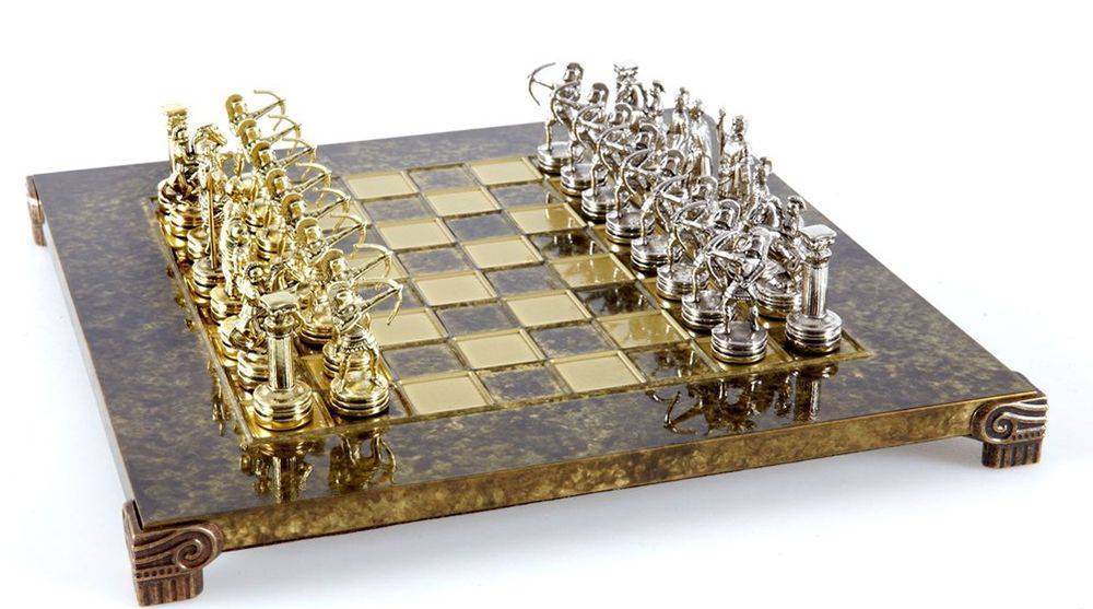 ΣΚΑΚΙ ΜΕΤΑΛΛΙΚΟ MANOPOULOS "ΤΟΞΟΤΗΣ" ΜΙΚΡΟ ΚΑΦΕ ΧΡΥΣΟ/ΑΣΗΜΙ 28X28CM