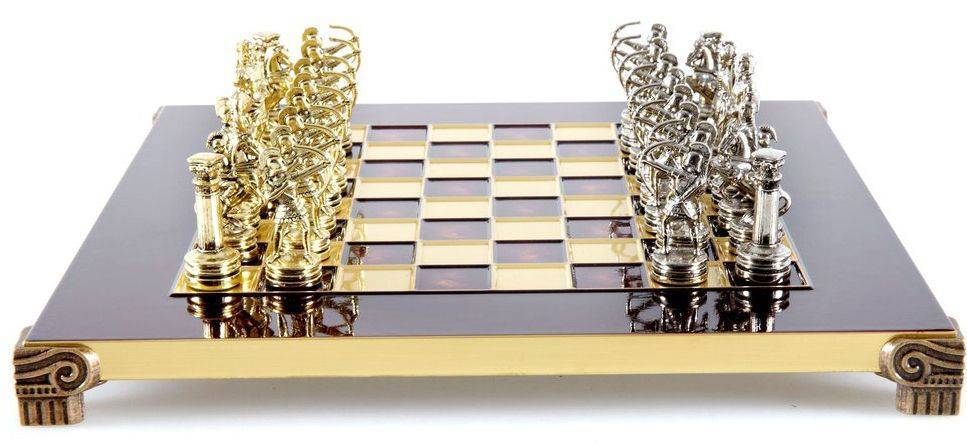 MANOPOULOS ΣΚΑΚΙ ΜΕΤΑΛΛΙΚΟ MANOPOULOS "ΤΟΞΟΤΗΣ" ΜΙΚΡΟ ΚOKKINO ΧΡΥΣΟ/ΑΣΗΜΙ 28X28CM