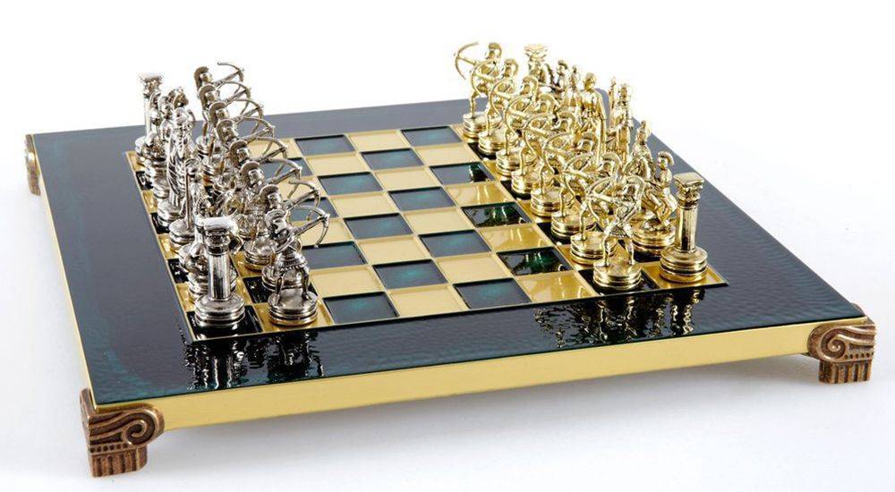 ΣΚΑΚΙ ΜΕΤΑΛΛΙΚΟ MANOPOULOS "ΤΟΞΟΤΗΣ" ΜΙΚΡΟ ΠΡΑΣΙΝΟ ΧΡΥΣΟ/ΑΣΗΜΙ 28X28CM MANOPOULOS