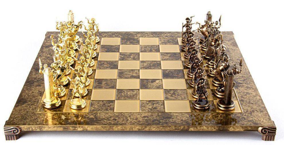 ΣΚΑΚΙ ΜΕΤΑΛΛΙΚΟ MANOPOULOS "ΕΛΛΗΝΙΚΗ ΜΥΘΟΛΟΓΙΑ" EXTRA LARGE ΜΠΡΟΝΖΕ ΧΡΥΣΑ/ΚΑΦΕ 54X54CM